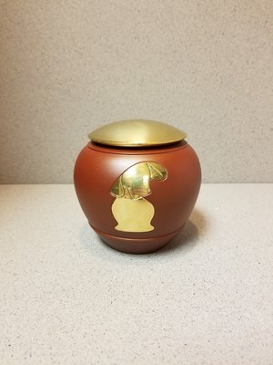 Dog Urn with Brass Top