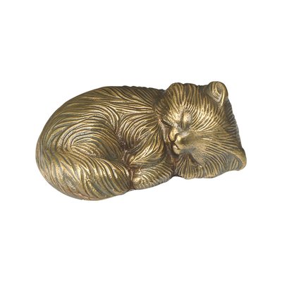 Sleeping Cat Urn: Gold Finish